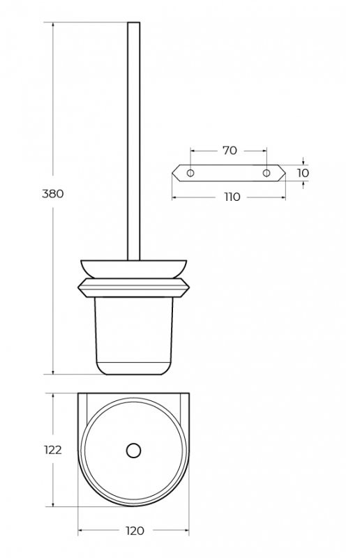 Ёршик для унитаза, подвесной Cezares LINER-TBS-V-01