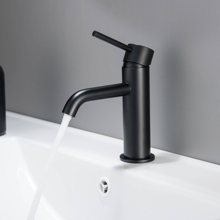 Смеситель для раковины 89, без донного клапана Aquatek, матовый черный AQ1310MB ЕВРОПА