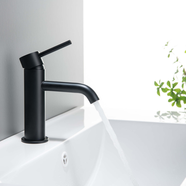 Смеситель для раковины 89, без донного клапана Aquatek, матовый черный AQ1310MB ЕВРОПА