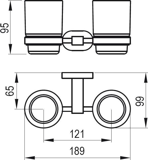 Двойной держатель с двумя стаканами Ravak Chrome CR 220.00