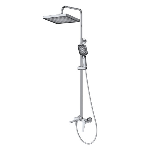 Душевая стойка со смесителем, изливом, душевым шлангом, верхним и ручным душем Cezares LINER-CVD-01