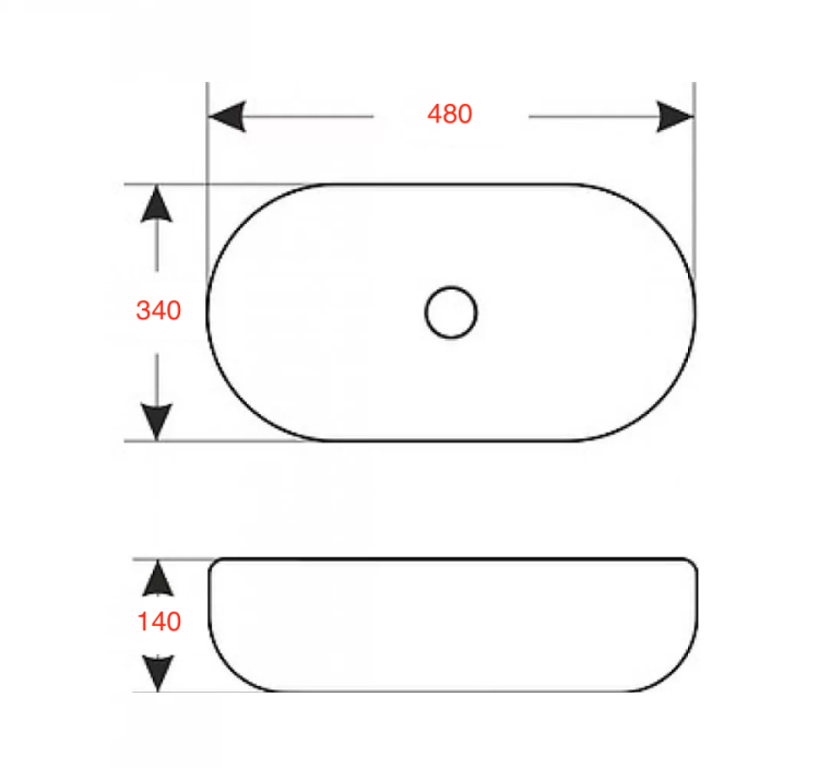 Раковина-чаша Mira 48 MR-4734M