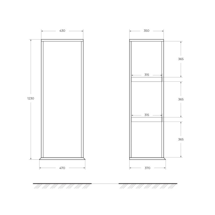 Колонна подвесная с дверью, реверсивная 35x20x140 Cezares 55822