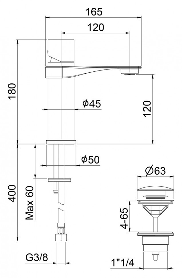 Смеситель для раковины Webert One-B NB830101