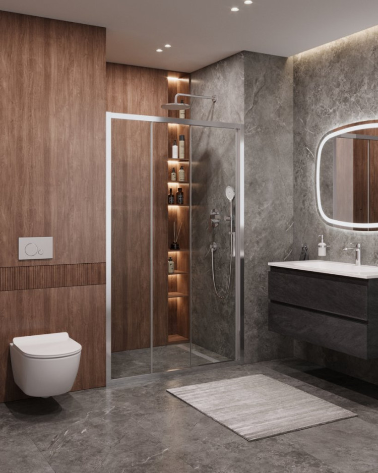 Душевая дверь в нишу MOLVENO-BF-3 Cezares MOLVENO-BF-3-100-C-Cr-IV