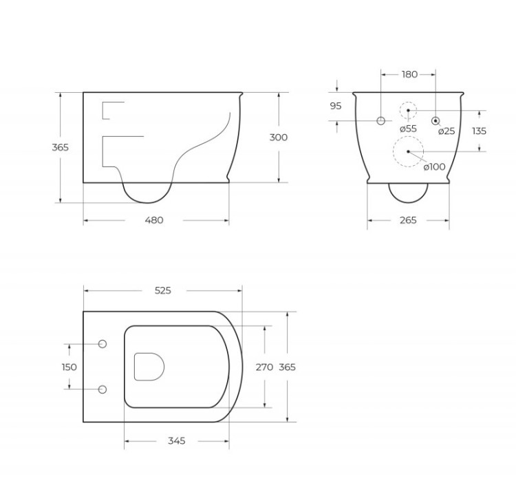 Унитаз подвесной, безободковый BelBagno BB10150CH