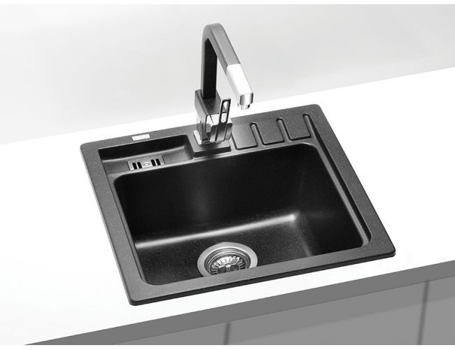 Мойка ALVEUS NIAGARA 20 GRANITAL CARBON-G91 465x465x180;1x с сифоном 1105419,