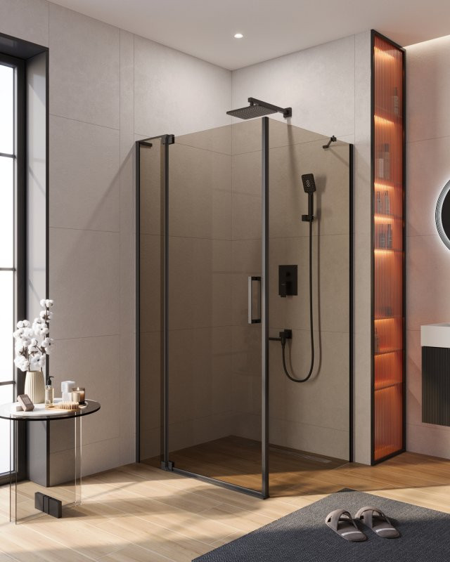 Душевой уголок SLIDER-AH-1 Cezares SLIDER-AH-1-100-100/110-GRIGIO-GM