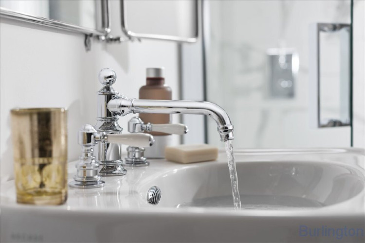 Смеситель для раковины, 3 отв, ручки - леверы белые, хром [ARC15 CHR + ARC65 CHR]