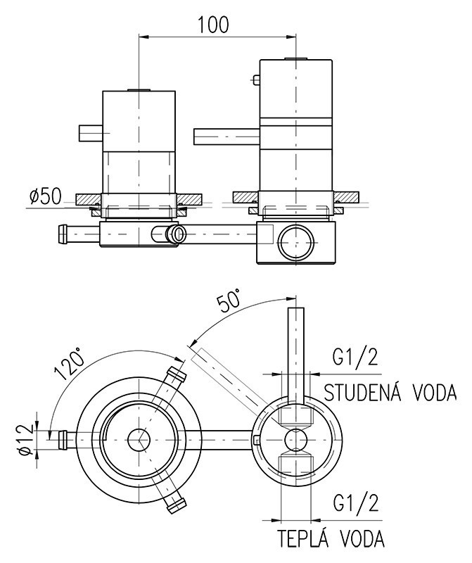 Смеситель для ванны Rav Slezak 3 X382T