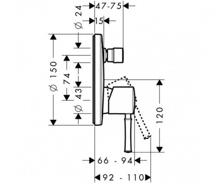 Смеситель для душа Hansgrohe Talis Classic 14145000