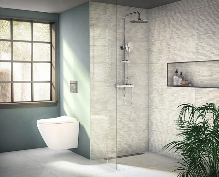 Душевая колонна AquaHeat Joy 220 с верхним душем и термостатическим смесителем для ванны и душа