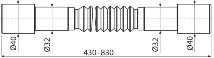 Гибкое соединение 40–32×32–40 Alcadrain A794