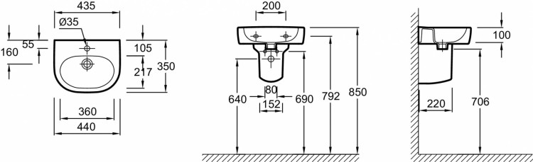 Рукомойник (44 х 35 см). Jacob Delafon KANDELE1473-00