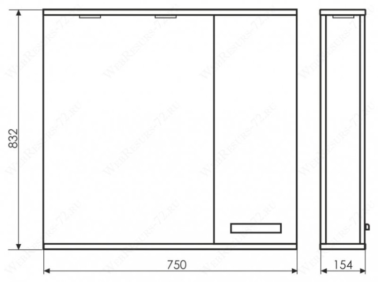 Зеркальный шкаф Comforty Марио 75