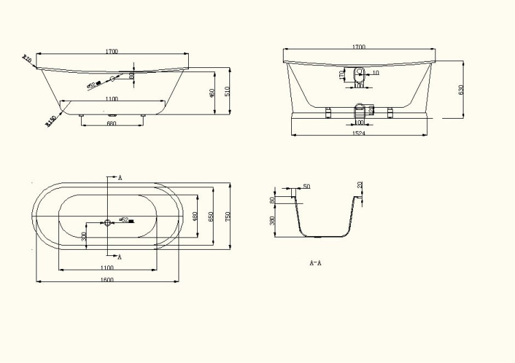 Чугунная ванна Sharking SW-1012 170x75