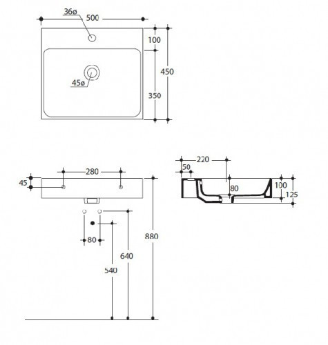 Раковина Kerasan Cento 3530