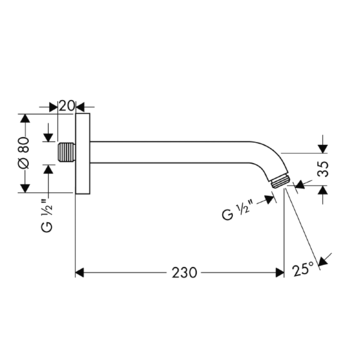 Кронштейн для верхнего душа Hansgrohe 27412000