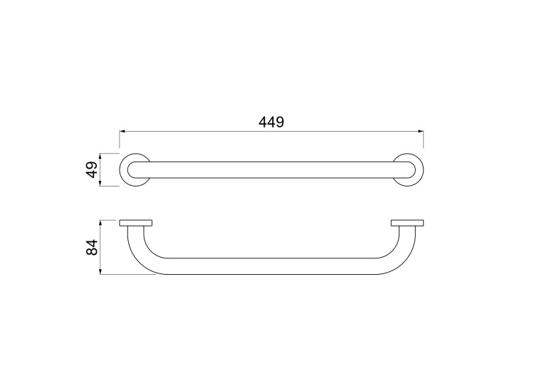 Поручень 450 мм Aquatek матовый черный AQ4995MB