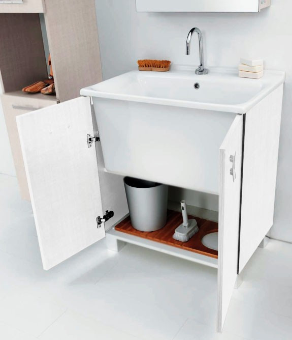 Тумба с раковиной Kerasan Aquadom 75 для постирочной