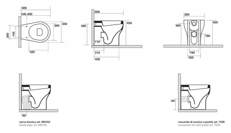 Унитаз Kerasan K09 4516 приставной