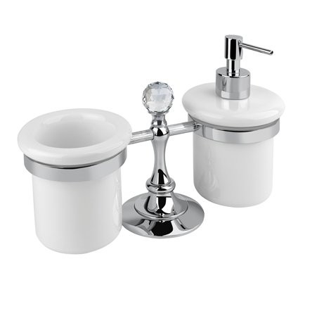 Держатель стакана и дозатора для жидкого мыла настольные Cezares OLIMP-TDT-02-Sw