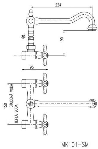 Смеситель Rav Slezak Morava retro MK102.5/28