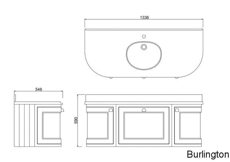 Тумба со столешницей 134 см, подвесная, цвет белый [FW4W + BB13]