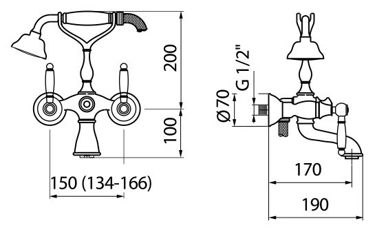 Смеситель для ванны Webert Dorian DO720201
