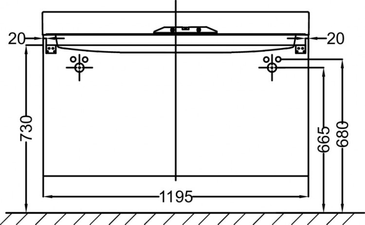 Мебель для раковины-столешницы 120 см, 2 выдвижных ящика Jacob Delafon RYTHMIK EB1305-E70