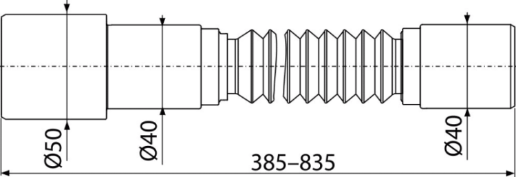 Гибкое соединение 50/40×40 Alcadrain A795