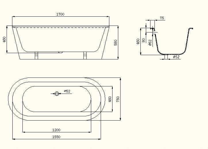 Чугунная ванна Sharking SW-1013В 170x75