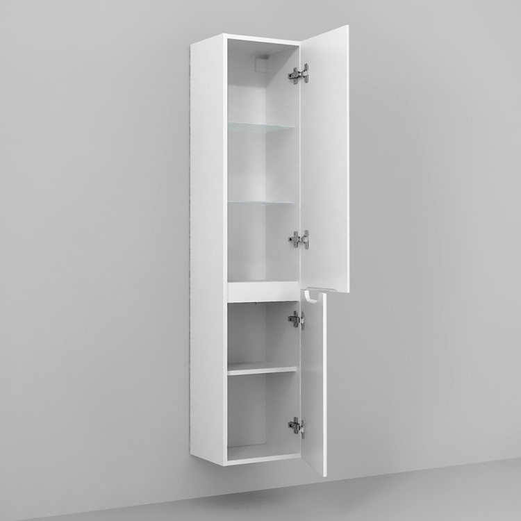 Пенал Wood 150, белый подвесной