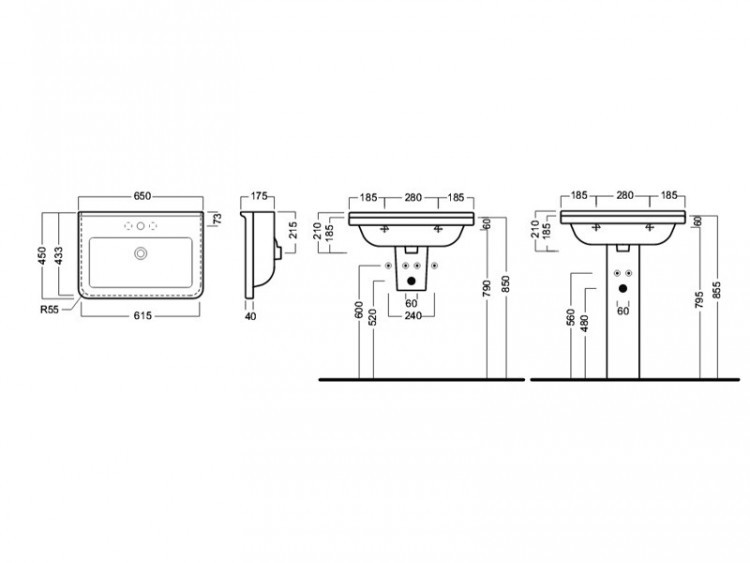 Раковина Hatria Erika Pro 65 YXBE