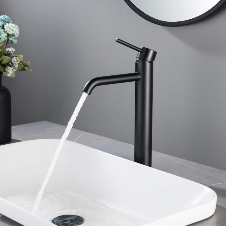 Смеситель для раковины 215, без донного клапана Aquatek, матовый черный AQ1304MB ЕВРОПА