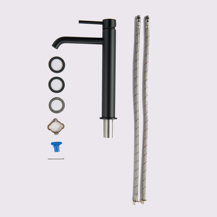 Смеситель для раковины 215, без донного клапана Aquatek, матовый черный AQ1304MB ЕВРОПА