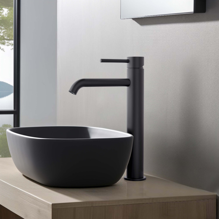 Смеситель для раковины 215, без донного клапана Aquatek, матовый черный AQ1304MB ЕВРОПА