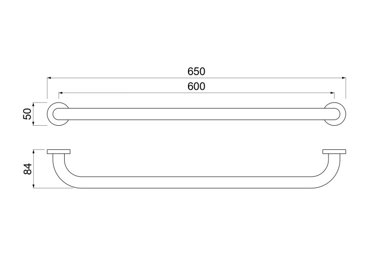 Поручень 650 мм Aquatek AQ4996CR
