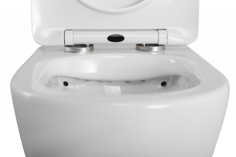 Унитаз подвесной безободковый с сиденьем в комплекте Cezares BB7306CHR/SC