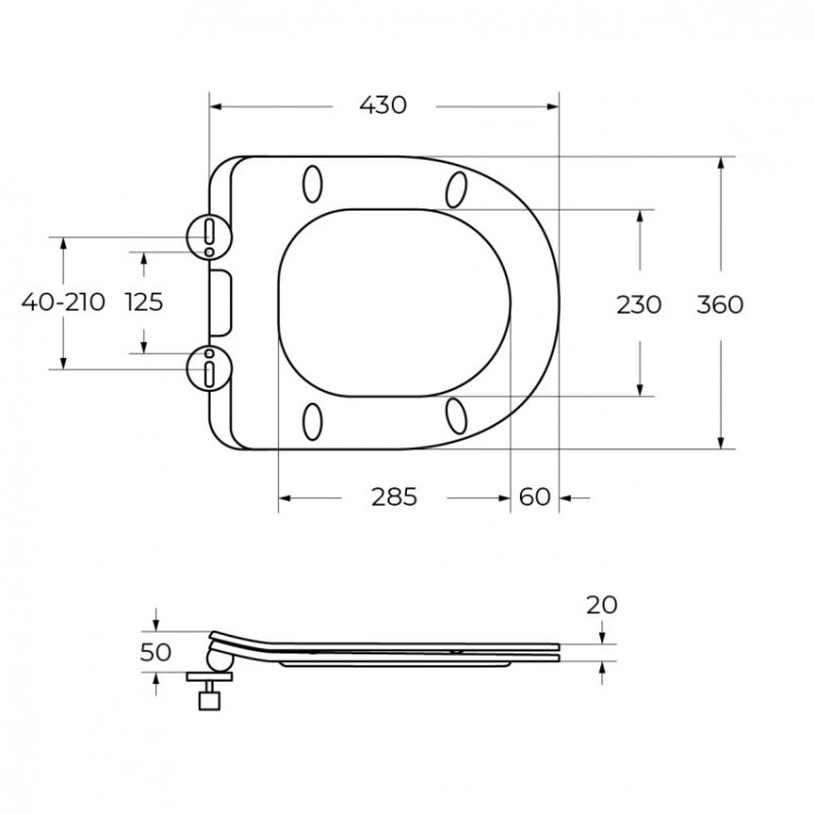 Унитаз подвесной безободковый с сиденьем в комплекте Cezares BB7306CHR/SC