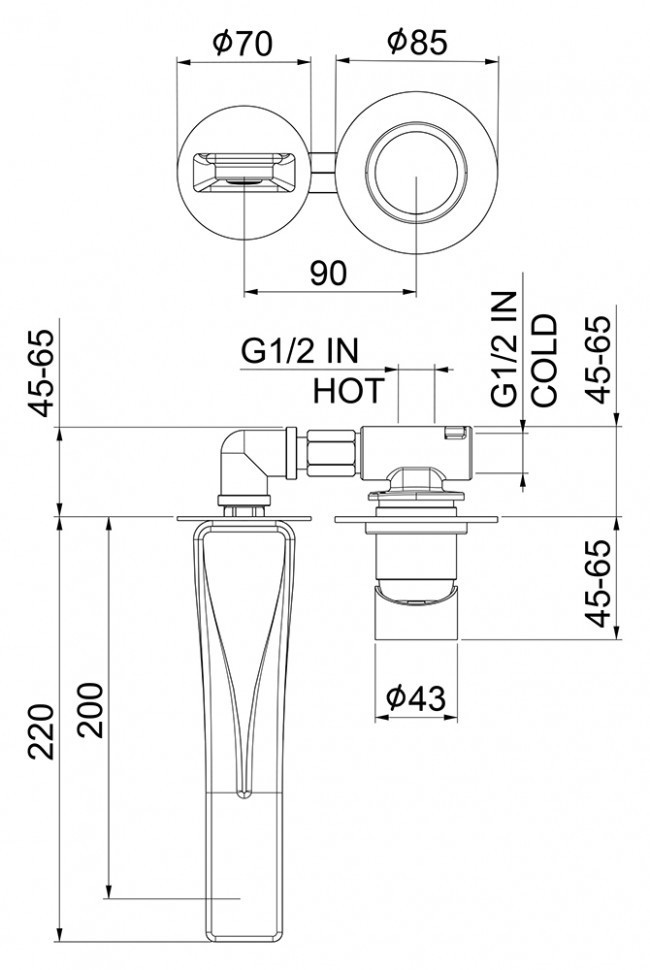 Смеситель для раковины Webert One-B NB830606