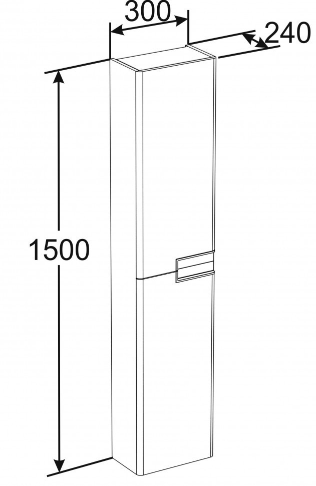 Шкаф пенал Roca Victoria Nord Black Edition 30 подвесной
