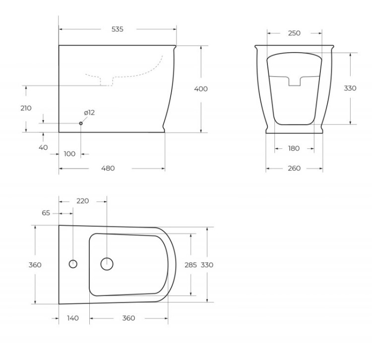 Биде напольное BelBagno BB10150B
