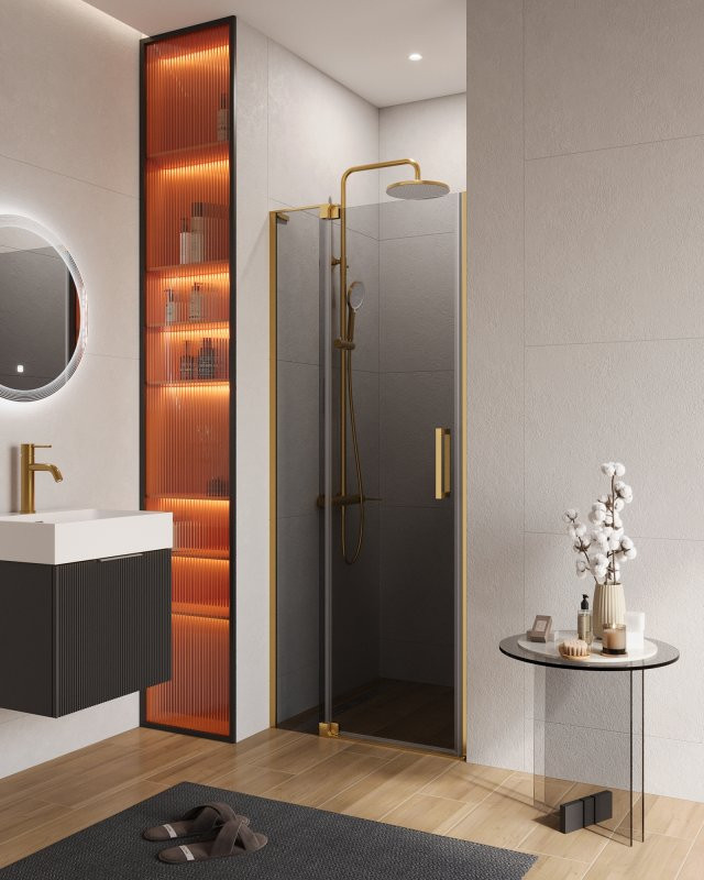 Душевая дверь в нишу SLIDER-B-1 Cezares SLIDER-B-1-80/90-GRIGIO-NERO