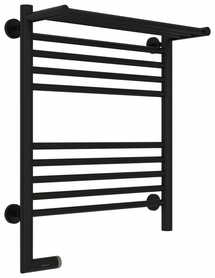 Полотенцесушитель электрический Сунержа Богема с полкой 2.0 600х500 МЭМ левый Матовый чёрный