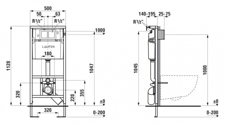 Инсталляция Laufen 894660 для унитаза