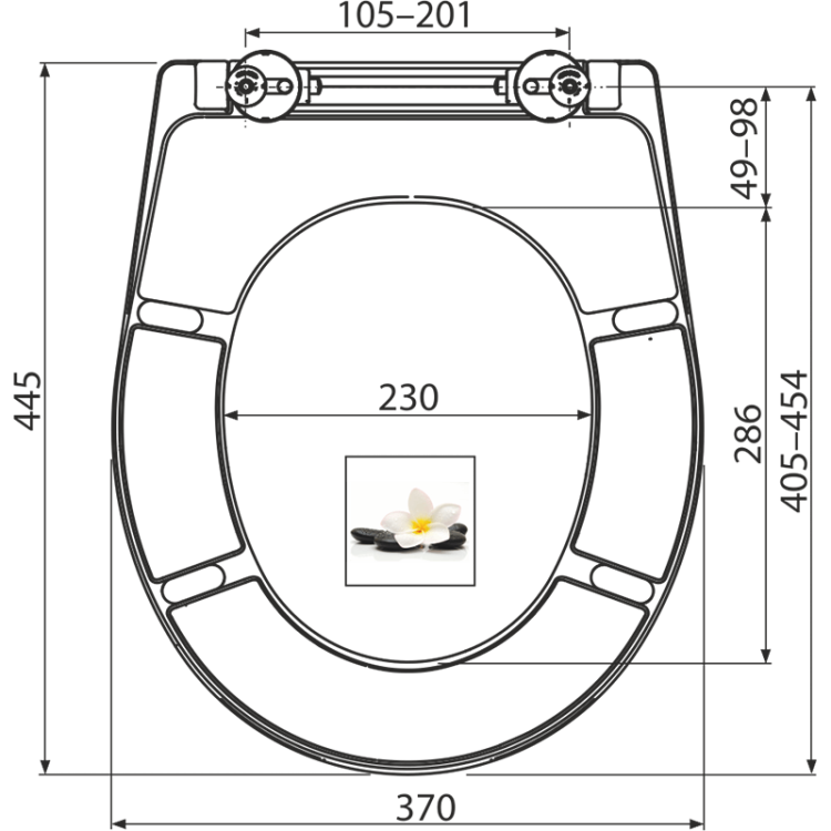 Сиденье для унитаза универсальное SOFTCLOSE, Дюропласт Alcadrain A604 FLOWER