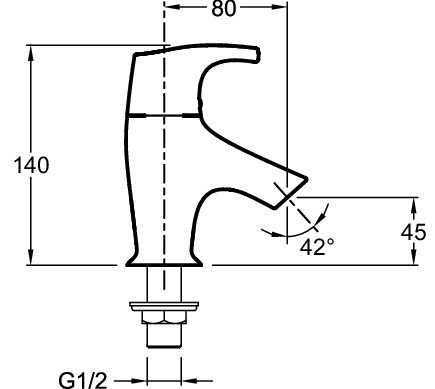 Кран холодной воды для раковины Jacob Delafon SYMBOL E12831-4-CP