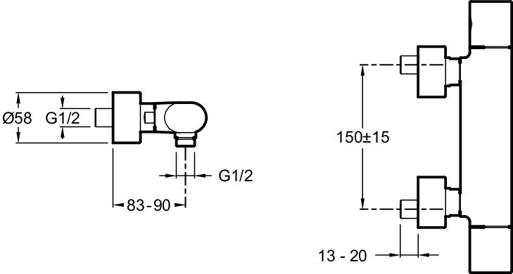 Настенный смеситель для душа Jacob Delafon TALAN E10108RU-CP