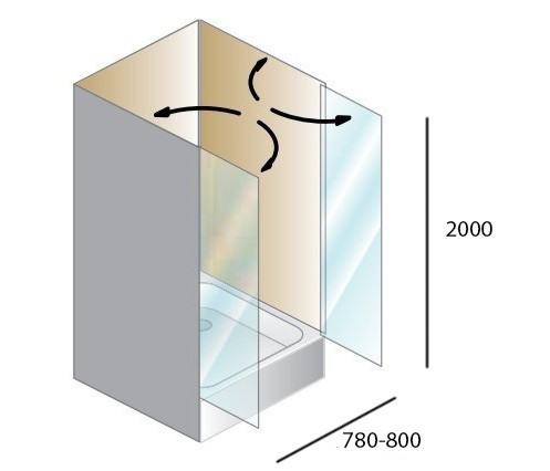 Душевая дверь в нишу Kolpa San Terra flat TV/S 80 Salon